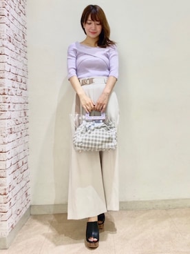 「MERCURYDUO（マーキュリーデュオ）のアイテム（その他パンツ）」を使った、MERCURYDUOさん（レディース・158cm）の夏コーディネート