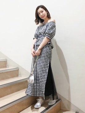 「MERCURYDUO（マーキュリーデュオ）のアイテム（スニーカー）」を使った、MERCURYDUOさん（レディース・158cm）の冬コーディネート