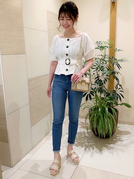 「コットンレース」｜「アイテム（その他シューズ）」を使った、MERCURYDUOさん（レディース・158cm）の春コーディネート