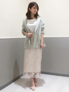 「MERCURYDUO（マーキュリーデュオ）のアイテム（テーラードジャケット）」を使った、MERCURYDUOさん（レディース・158cm）の春コーディネート