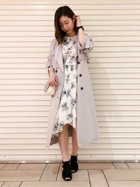 「カラーコート」｜「アイテム（トレンチコート）」を使った、MERCURYDUOさん（レディース・158cm）の春コーディネート