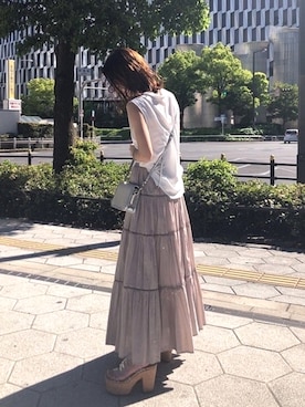 「コットンスカート」｜MERCURYDUOさん（レディース・158cm）の春コーディネート