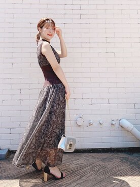 Mercuryduo マーキュリーデュオ の ペイズリー柄リブ切替ロングワンピース ワンピース Wear