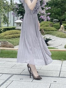 MERCURYDUO（マーキュリーデュオ）の「チュール刺繍×プリーツロング