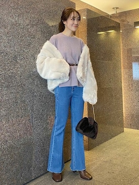 「MERCURYDUO（マーキュリーデュオ）のアイテム（クラッチバッグ）」を使った、MERCURYDUOさん（レディース・158cm）の秋コーディネート