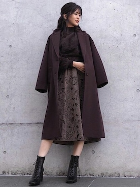 「アイテム（チェスターコート）」を使った、MERCURYDUOさん（レディース・158cm）の秋コーディネート