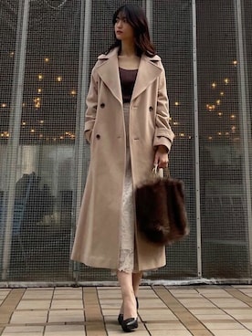 「MERCURYDUO（マーキュリーデュオ）のアイテム（その他アウター）」を使った、MERCURYDUOさん（レディース・162cm）の冬コーディネート