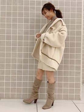「MERCURYDUO（マーキュリーデュオ）のアイテム（その他アウター）」を使った、MERCURYDUOさん（レディース・158cm）の冬コーディネート