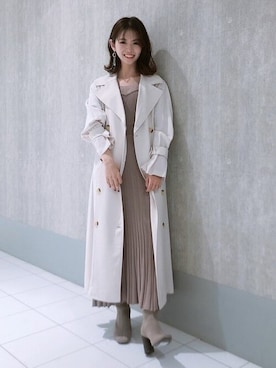 「MERCURYDUO（マーキュリーデュオ）のアイテム（トレンチコート）」を使った、MERCURYDUOさん（レディース・158cm）の冬コーディネート