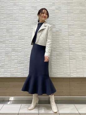 「MERCURYDUO（マーキュリーデュオ）のアイテム（テーラードジャケット）」を使った、MERCURYDUOさん（レディース・162cm）の冬コーディネート