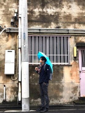 「lideal（リデアル）のアイテム（スラックス）」を使った、SASADYさん（メンズ・178cm）の秋コーディネート