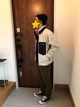 「チャックテイラー」｜「アイテム（ブルゾン）」を使った、とし☆さん（メンズ・167cm）の冬コーディネート