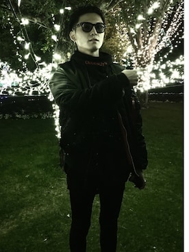 「JOHN LAWRENCE SULLIVAN」｜「アイテム（MA-1）」を使った、KITUNE さん（メンズ・175cm）の春コーディネート