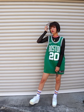 「ZARA（ザラ）のアイテム（その他トップス、ブラック系）」を使った、Natsuさん（レディース・170cm）の夏コーディネート