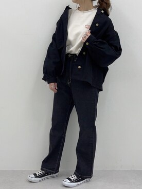 「apres jour（アプレジュール）のアイテム（ブルゾン）」を使った、いそゆりさん（レディース・159cm）の冬コーディネート