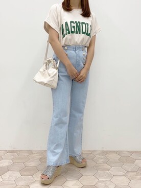 「apres jour（アプレジュール）のアイテム（サンダル）」を使った、いそゆりさん（レディース・159cm）の春コーディネート