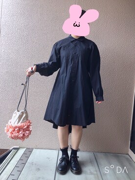 「Candy Stripper」｜「アイテム（シャツワンピース）」を使った、maoさん（レディース・157cm）の秋コーディネート