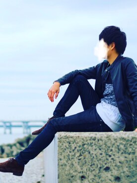 「G-STAR（ジースター）のアイテム（Pants、ブラック系）」を使った、Keitaさん（メンズ・184cm）の春コーディネート