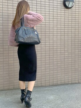 nanaさんの「ストレッチ素材 ポインテッドトゥ ショートブーツ 7cmヒール」を使ったコーディネート