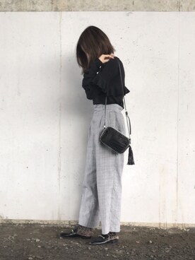 「スリッパ」｜「アイテム（スウェット）」を使った、MAYUさん（レディース・163cm）の夏コーディネート