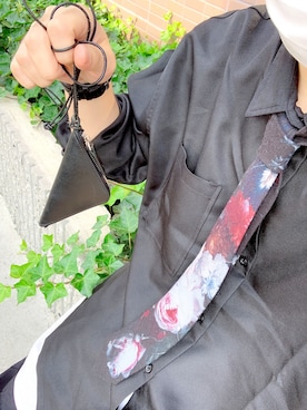 「Yohji Yamamoto（ヨウジヤマモト）のアイテム（キーケース/キーアクセサリー）」を使った、     ととととさん（メンズ・173cm）の夏コーディネート