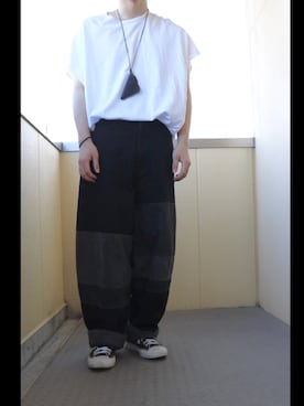 「Yohji Yamamoto（ヨウジヤマモト）のアイテム（財布/小物）」を使った、     ととととさん（メンズ・172cm）の秋コーディネート