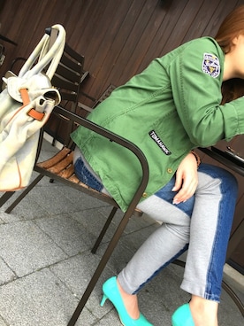 「RODEO CROWNS WIDE BOWL（ロデオクラウンズワイドボウル）のアイテム（ノーカラージャケット）」を使った、あーこさん（レディース・169cm）の春コーディネート