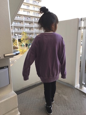 「H&M（エイチ・アンド・エム）のアイテム（その他パンツ）」を使った、mizu.yuzuさん（キッズ・100cm）の冬コーディネート