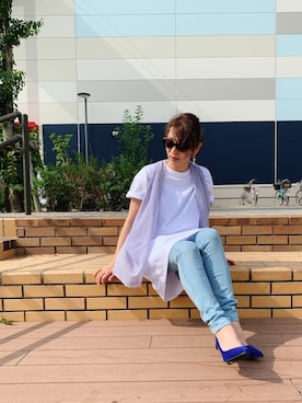 「ストールアレンジ」｜yayonimu84さん（レディース・159cm）の夏コーディネート