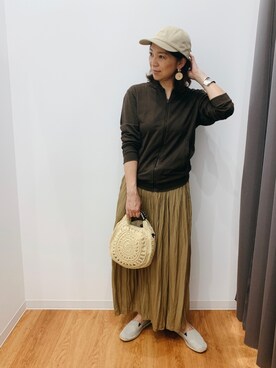 「秋のコーデ」｜「UNIQLO（ユニクロ）のアイテム（キャップ）」を使った、yayonimu84さん（レディース・159cm）の夏コーディネート