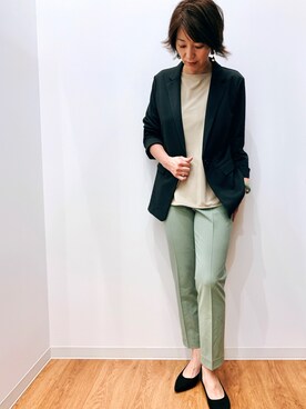 「UNIQLO（ユニクロ）のアイテム（トップス、ブラック系）」を使った、yayonimu84さん（レディース・159cm）の夏コーディネート