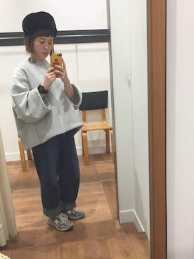 「仕事着」｜「アイテム（ハンチング/ベレー帽）」を使った、madoka さん（レディース・152cm）の秋コーディネート