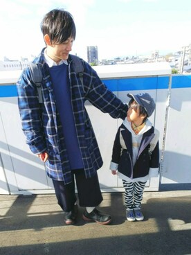 「koe（コエ）のアイテム（ジャケット/アウター）」を使った、はるの風 さん（キッズ・110cm）の秋コーディネート