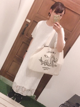 「tk.TAKEO KIKUCHI」｜「アイテム（シャツワンピース）」を使った、natchさん（レディース・152cm）の夏コーディネート