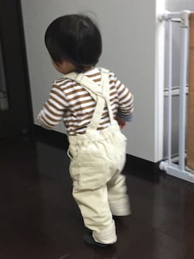 「GLOBAL WORK（グローバルワーク）のアイテム（オールインワン・サロペット）」を使った、のりこ0926さん（キッズ・80cm）の冬コーディネート