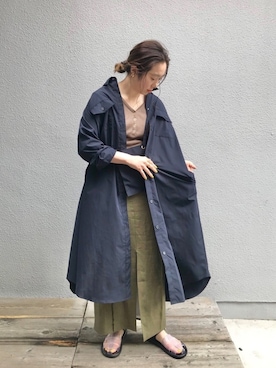 「アースカラー」｜「アイテム（ワンピース/ドレス）」を使った、つるさん（レディース・160cm）の春コーディネート