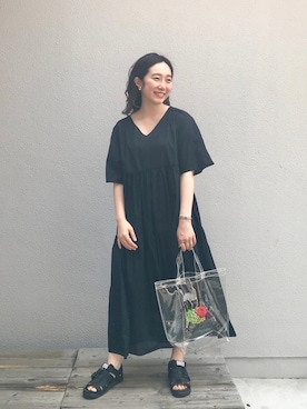 「アイテム（バッグ、ホワイト系）」を使った、つるさん（レディース・160cm）の夏コーディネート