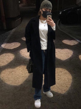 「used mix」｜「アイテム（帽子）」を使った、anzuさん（レディース・160cm）の冬コーディネート