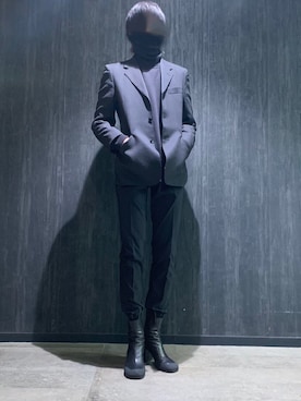 「RANDOM IDENTITIES（ランダムアイデンティティーズ）のアイテム（ブーツ）」を使った、僕ノ墓さん（メンズ・186cm）の冬コーディネート
