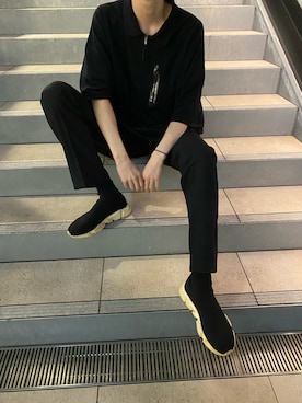 「RANDOM IDENTITIES（ランダムアイデンティティーズ）のアイテム（パンツ）」を使った、僕ノ墓さん（メンズ・186cm）の夏コーディネート