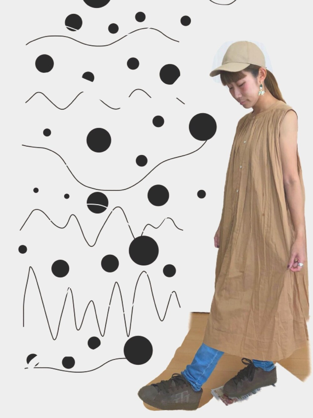 「カジュアル」｜「URBAN RESEARCH DOORSのアイテム（シャツワンピース、ベージュ系）」を使った、yuuさん（レディース・157cm）の夏コーディネートの1枚目の写真