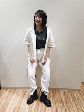 「エクストララージ」｜「アイテム（ブーツ）」を使った、haRukaさん（レディース・164cm）の夏コーディネート