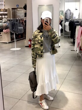 「H&M（エイチ・アンド・エム）のアイテム（ブルゾン）」を使った、TaylorSwift-张玥さん（レディース・160cm）の秋コーディネート