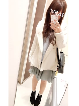 「mysty woman（ミスティウーマン）のアイテム（その他アウター）」を使った、nyaaaaa2さん（レディース・153cm）の秋コーディネート
