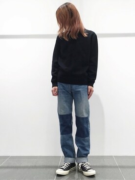 リチウムオム3GG WIDE BORDER CREW NECK KNIT 50