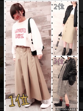 「コーディネート」｜「アイテム（シャツワンピース）」を使った、Mio®︎さん（レディース・170cm）の春コーディネート