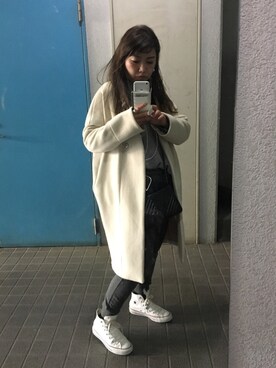 「STYLE DELI（スタイルデリ）のアイテム（その他アウター）」を使った、ponさん（レディース・154cm）の冬コーディネート