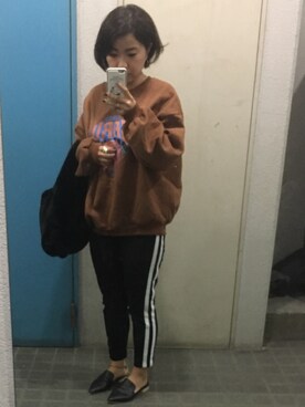 「スエット」｜「アイテム（パンプス）」を使った、ponさん（レディース・154cm）の秋コーディネート