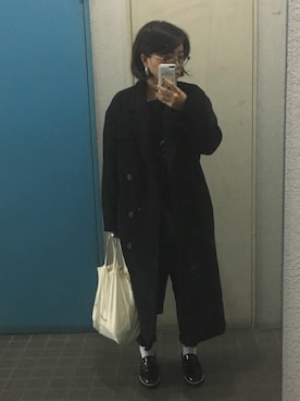 「Enasoluna（エナソルーナ）のアイテム（ピアス（両耳用））」を使った、ponさん（レディース・154cm）の冬コーディネート