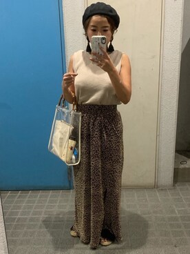 「coca（coca）（コカ）のアイテム（ハンチング/ベレー帽）」を使った、ponさん（レディース・154cm）の夏コーディネート
